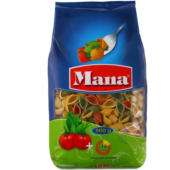 ماکارانی گوش ماهی سبزیجات 500 گرمی مانا